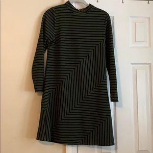 Anthropologie Green/Black Swing Dress-VGUC